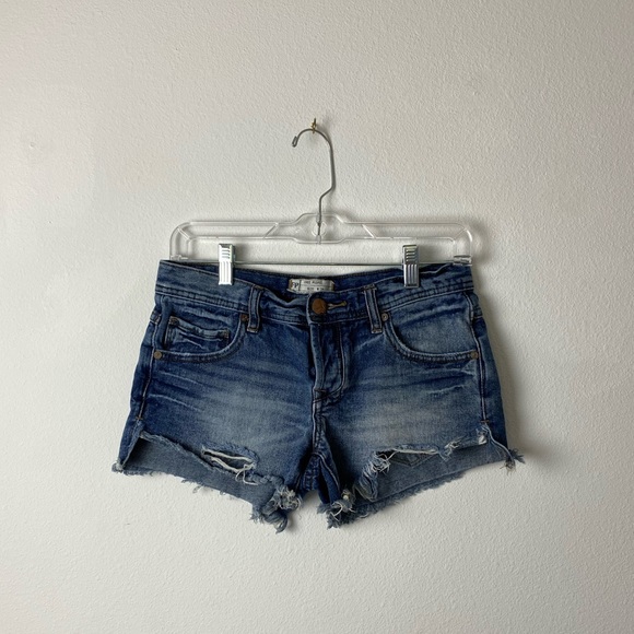 Free People Pants - Free People Blue Denim Jean Shorts